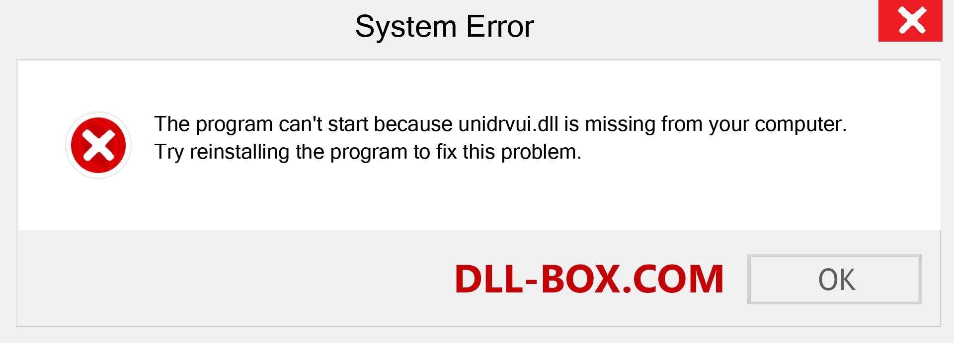  unidrvui.dll file is missing?. Download for Windows 7, 8, 10 - Fix  unidrvui dll Missing Error on Windows, photos, images